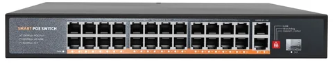 24-port PoE switch, gigabit uplink
