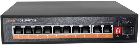 8-port PoE switch, gigabit uplink