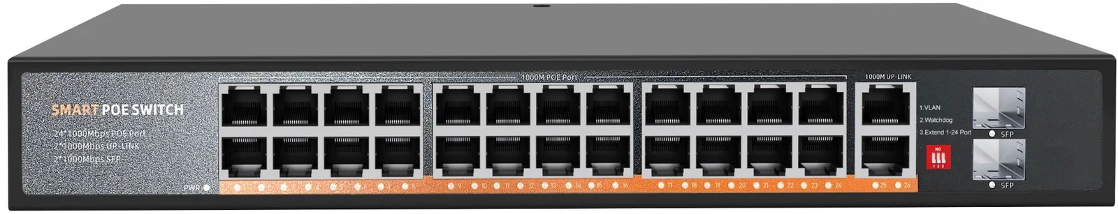 24-port gigabit PoE switch, 2 SFP