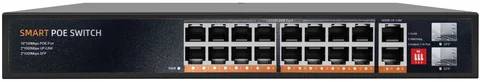 16-port gigabit PoE switch, 2 SFP